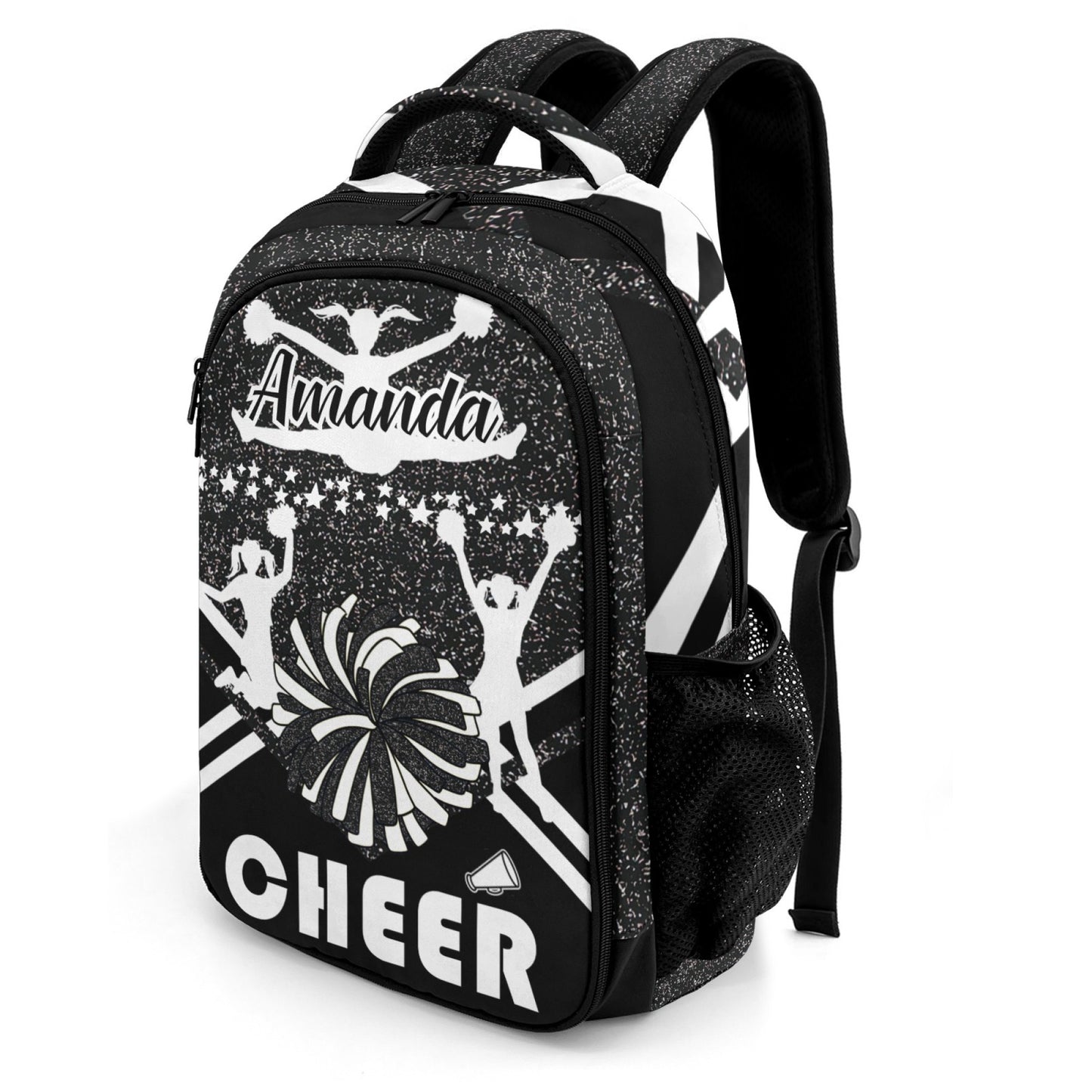 Custom Cheer Cheerleader Green Blue Gold Orange Black Purple Fashion Student's Name Backpack