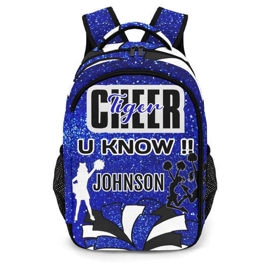 Custom Cheer Backpack for Students Personalized Blue