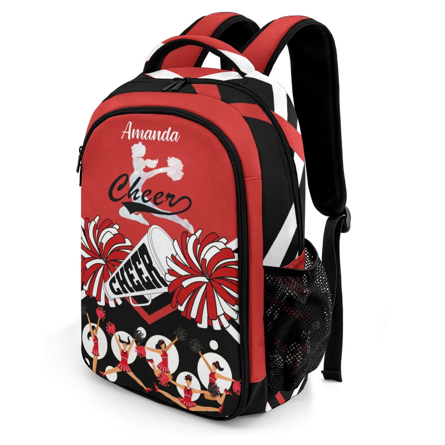 Personalized Cheer Cheerleader Orange Blue Pink Red All Over Print Children's Name Backpack