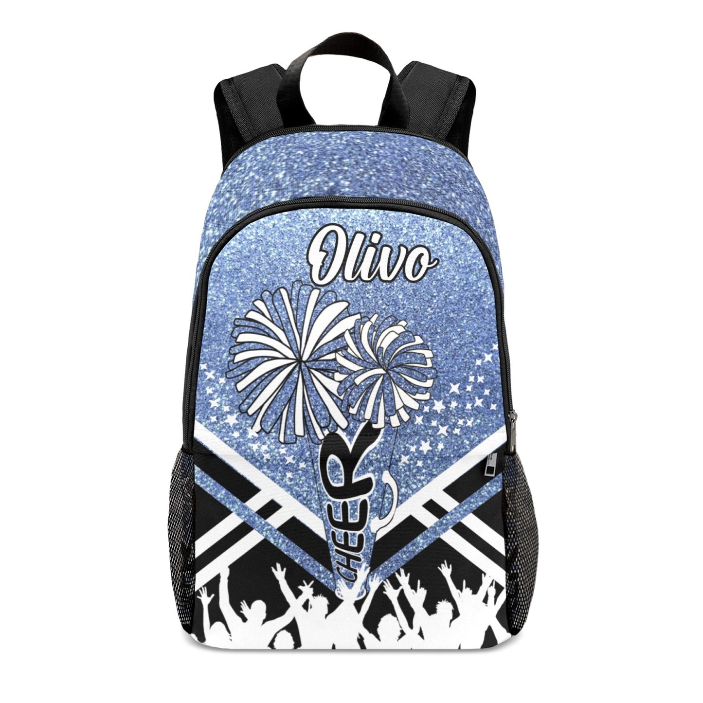 Custom Cheer Cheerleader Blue Green Pink Red Silver Orange All Over Print Casual Name Backpacks