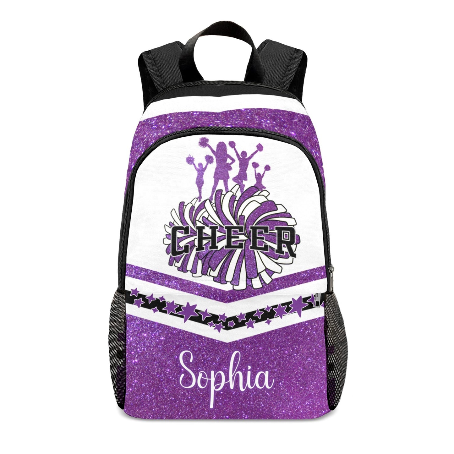 Custom Cheer Cheerleader Blue Green Pink Red Silver Orange All Over Print Casual Name Backpacks