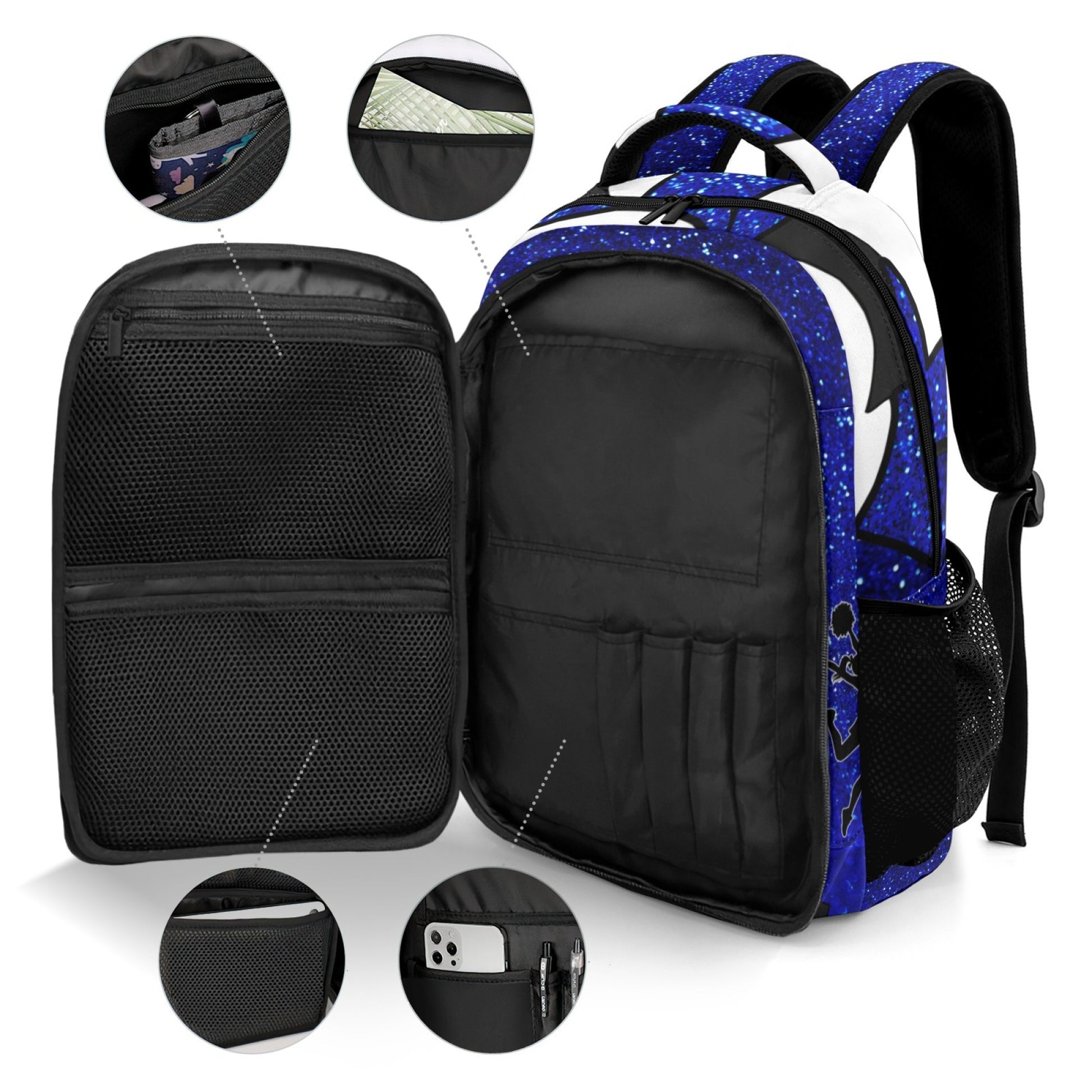 Blue_Custom Cheer Backpack for Students Personalized 4