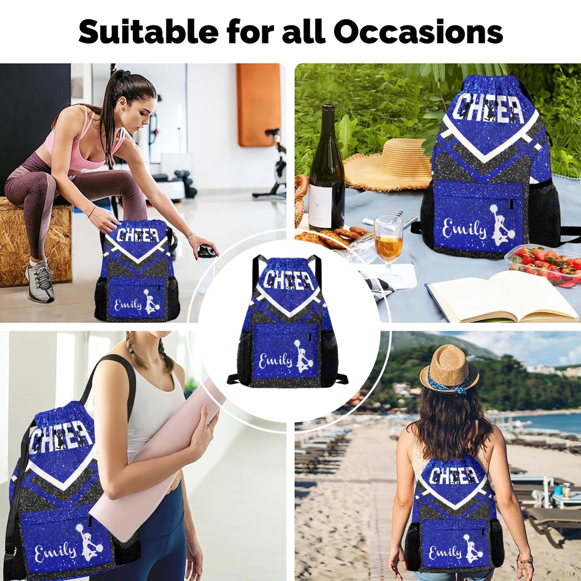Cheer_Blue_Personalized Cheerleader Drawstring Bag Custom Name Blue4