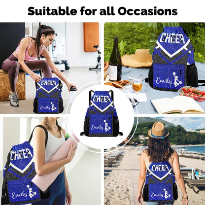 Cheer_Blue_Personalized Cheerleader Drawstring Bag Custom Name Blue4