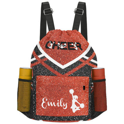 Cheer_Blue_Personalized Cheerleader Drawstring Bag Custom Name Grey2