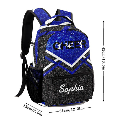 Custom Blue Cheer Cheerleader Personalized Causual Shoulder Bag Sports Leisure Camping Backpack for Women and Men
