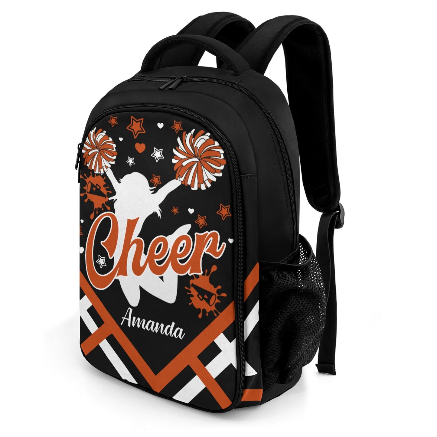 Personalized Cheer Cheerleader Blue Gold Green Orange Purple Red All Over Print Student's Name Backpacks