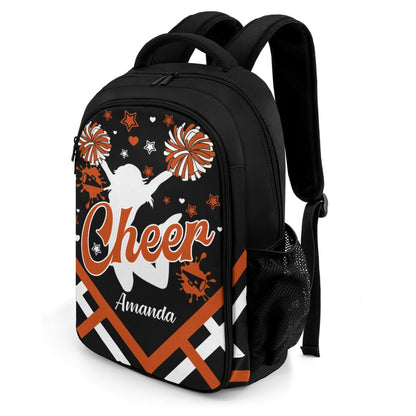 Personalized Cheer Cheerleader Blue Gold Green Orange Purple Red All Over Print Student's Name Backpacks