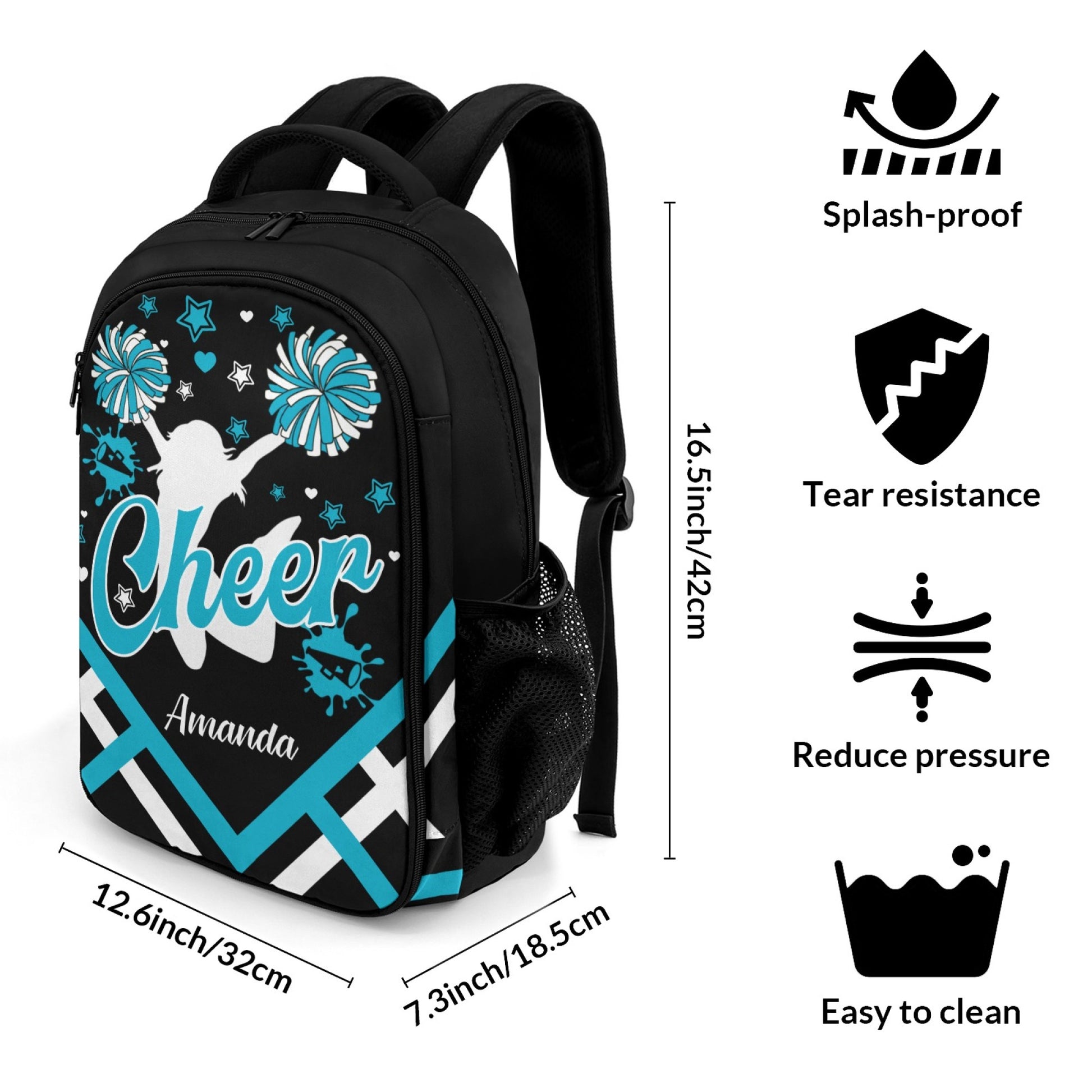 Cheer Team School Backpack Custom Name Gift Blue 6