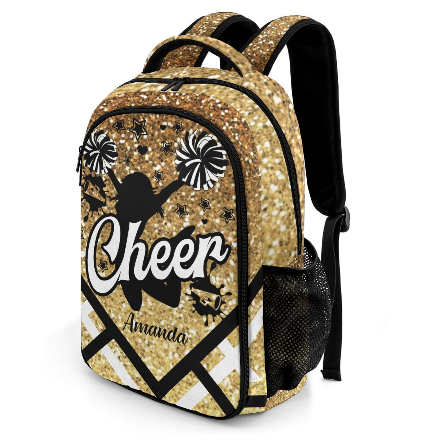 Cheer Team School Backpack Custom Name Gift Golden 1