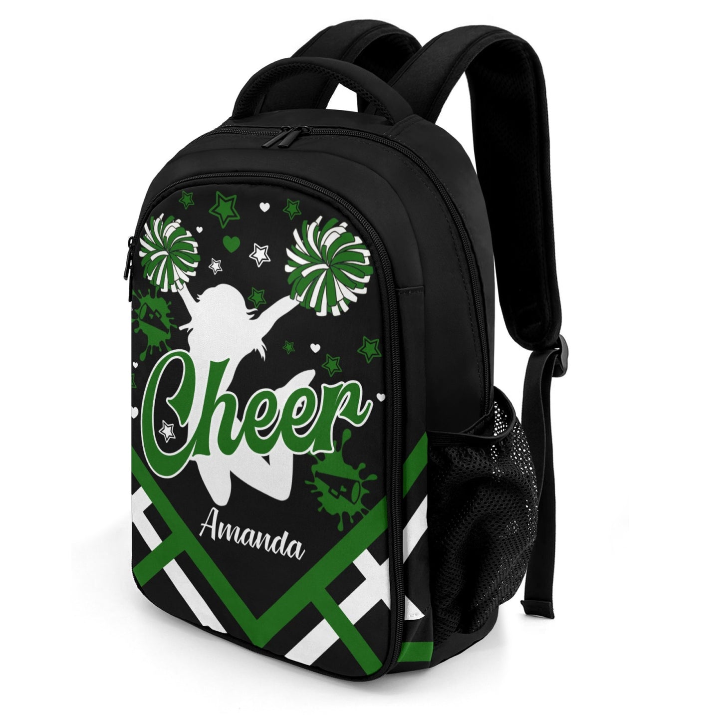 Cheer Team School Backpack Custom Name Gift Green 1