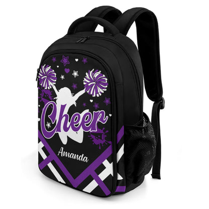 Cheer Team School Backpack Custom Name Gift Purple