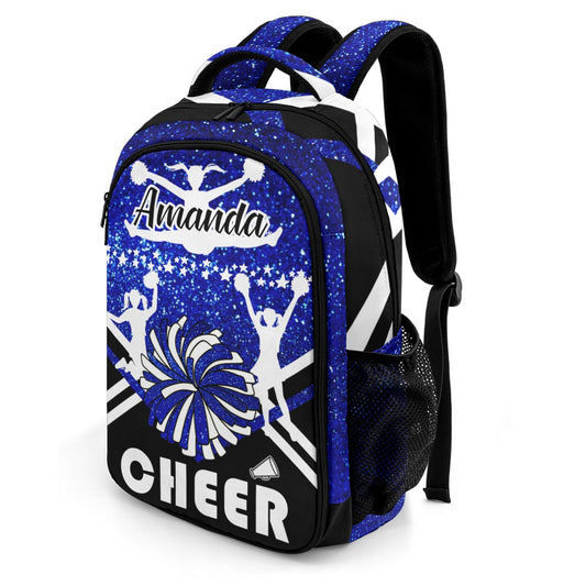 Custom Cheer Backpack for Women Lightweight School Bag Blue