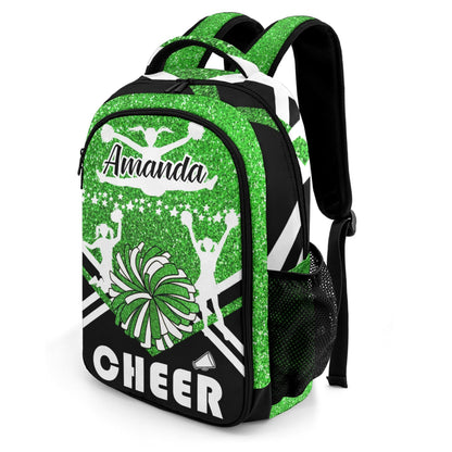 Custom Cheer Backpack for Women Lightweight School Bag Green
