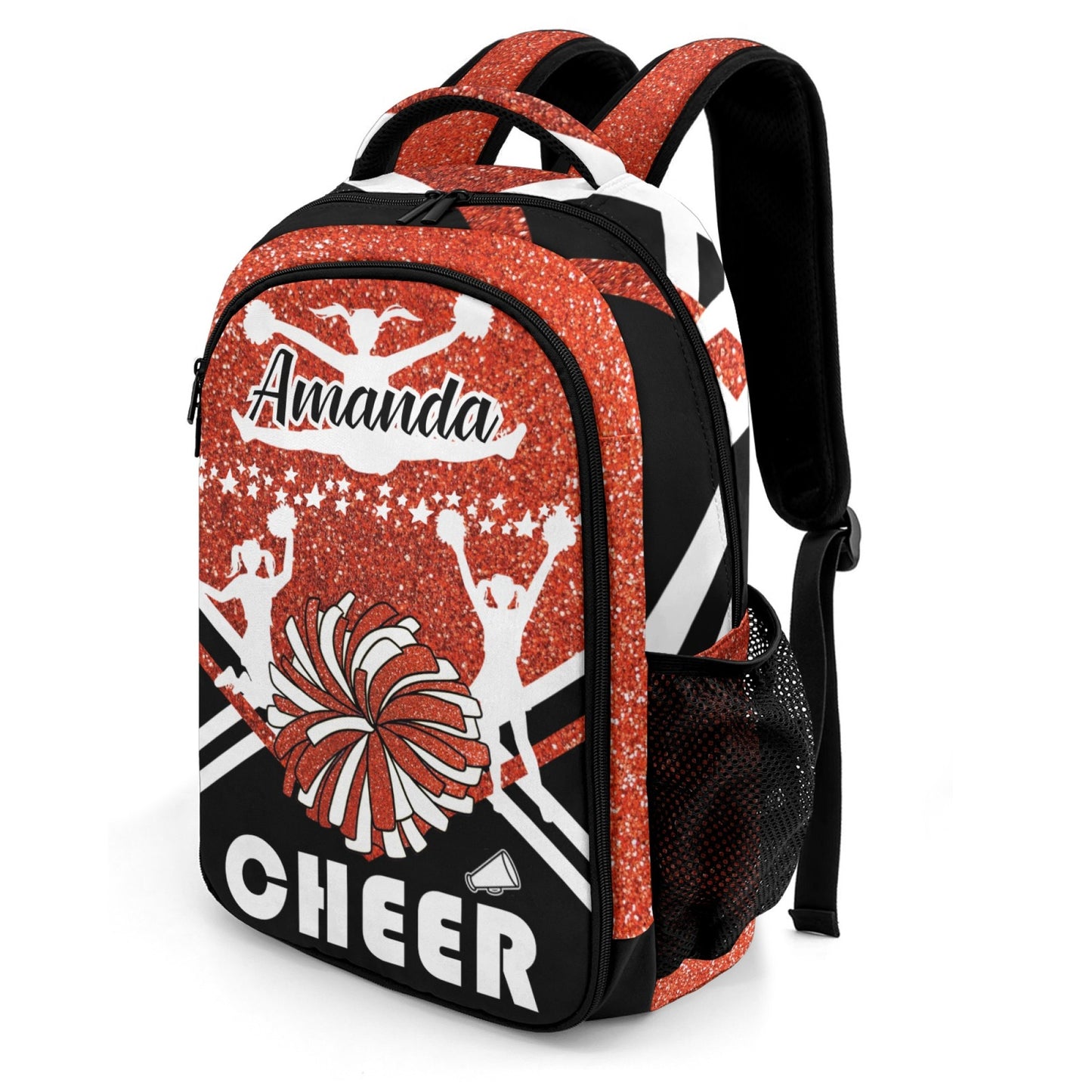 Custom Cheer Backpack for Women Lightweight School Bag Orange