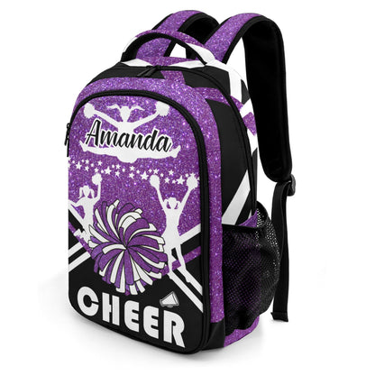 Custom Cheer Backpack for Women Lightweight School Bag Purple