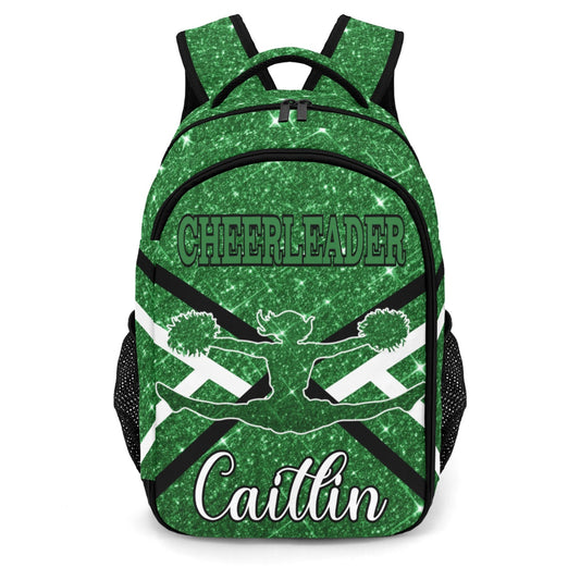 Custom Cheerleader Backpack Personalized Name Shoulder Bag Green