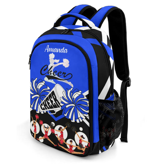 Custom Cheerleader Backpack with Name for Kids Blue