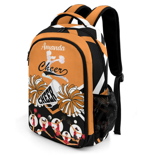 Custom Cheerleader Backpack with Name for Kids Orange