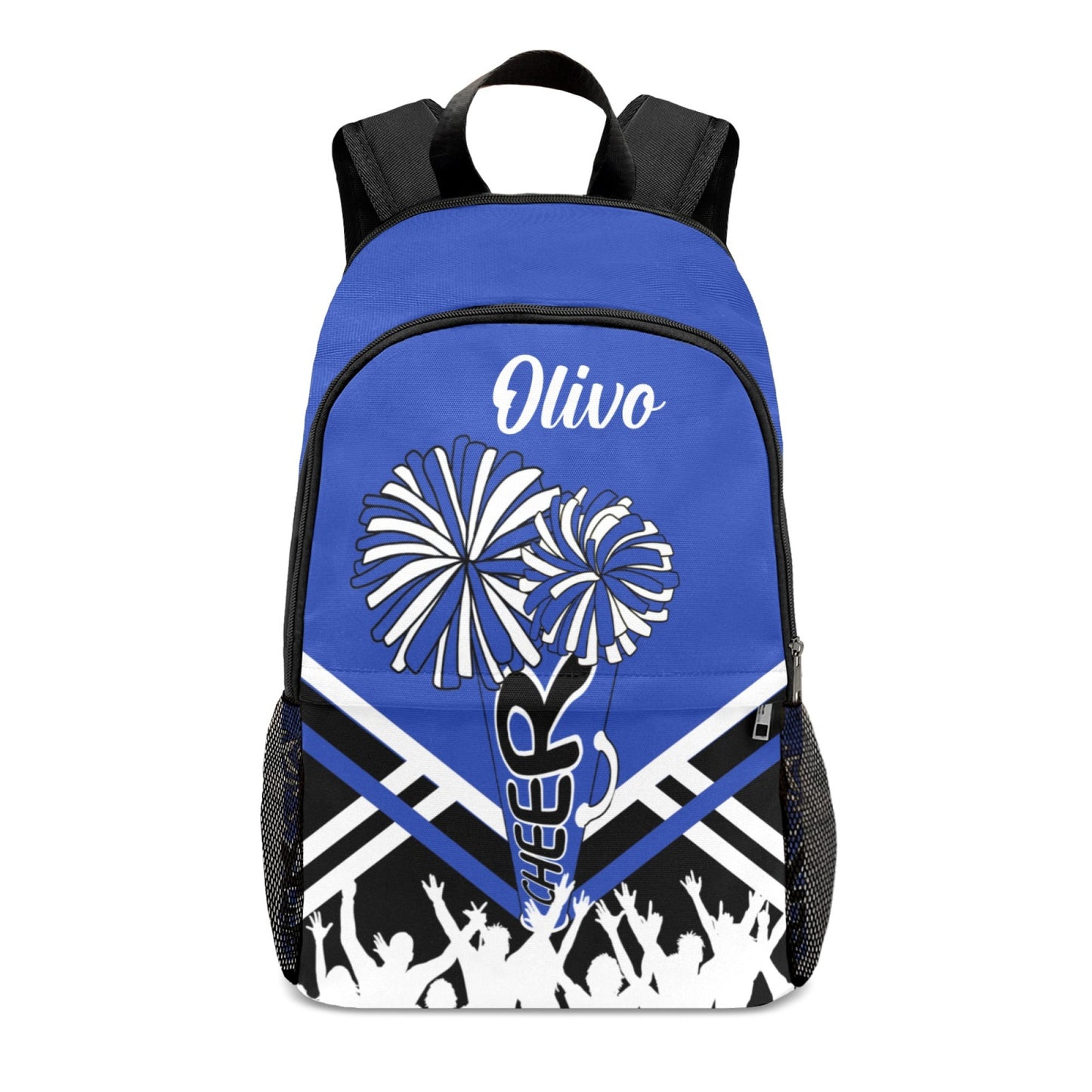 Custom Cheerleader Casual Backpack for Adults Name Print-Blue