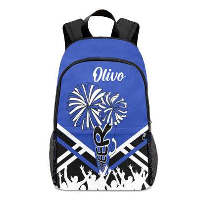 Custom Cheerleader Casual Backpack for Adults Name Print-Blue