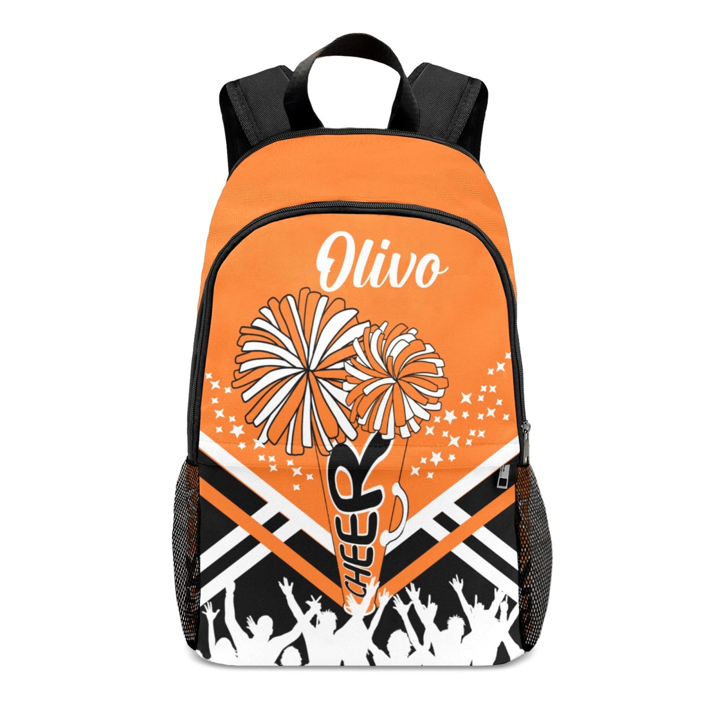 Custom Cheerleader Casual Backpack for Adults Name Print-Orange