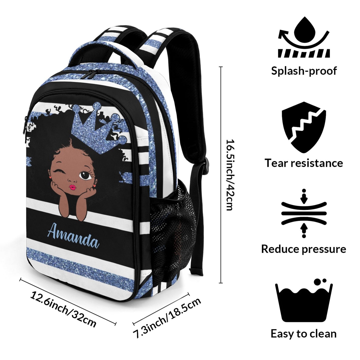 Custom Cheer Cheerleader Red Blue Gold Orange Purple Pink All Over Print Fashion Children's Name Backpack