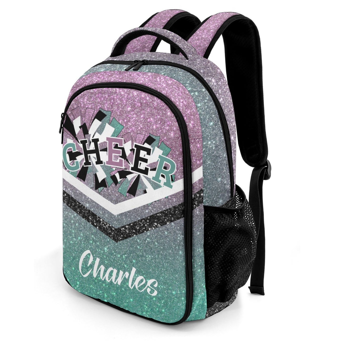 Purple_Green_Personalized Cheer Name Backpack Custom Name Backpack7