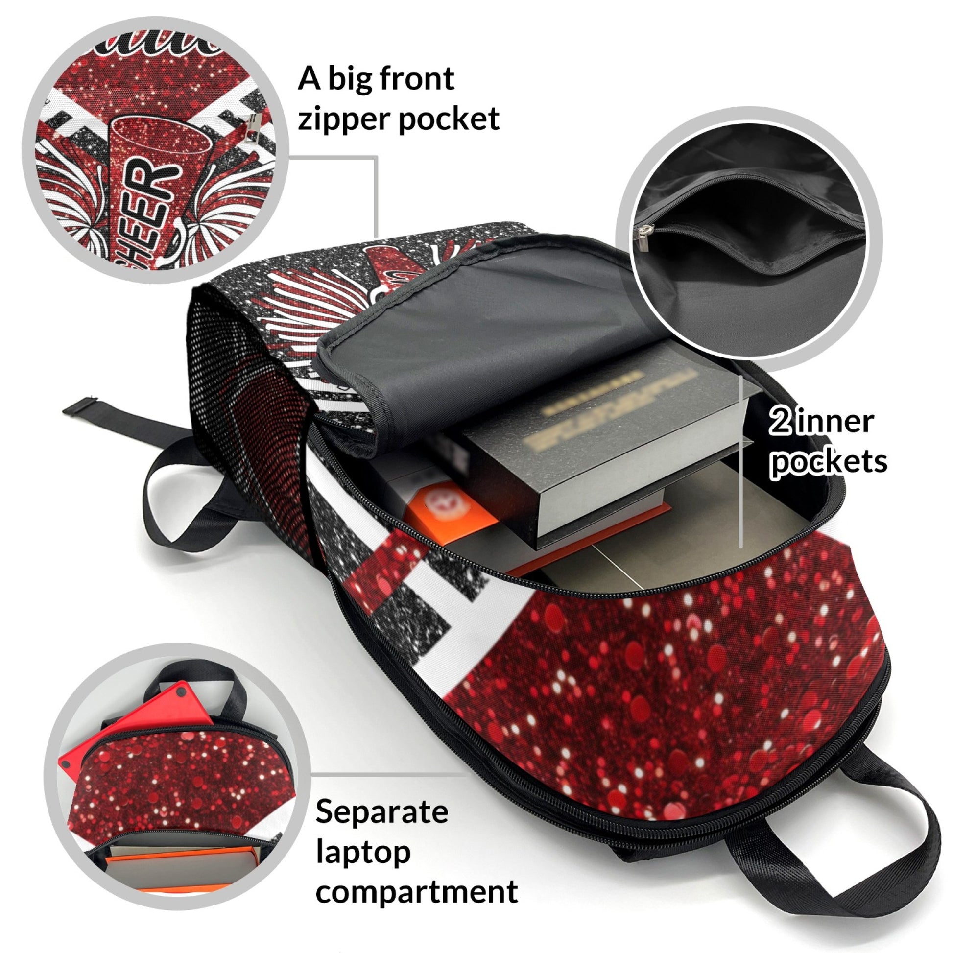 RedGlitter_Custom Cheerleader Backpack for Teens 5