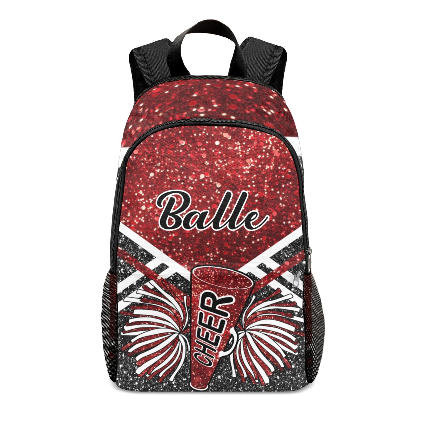 Cheerleader Red Personalized Backpack for Teen Boys Girls,Custom Travel Backpack Bookbag Casual Bag Name Gift
