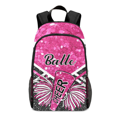 Cheerleader Red Personalized Backpack for Teen Boys Girls,Custom Travel Backpack Bookbag Casual Bag Name Gift